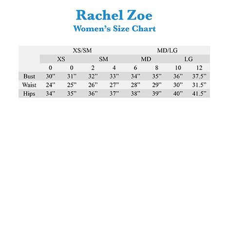 rachel zoe size chart.